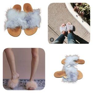 Brother Vellies Marabou Lamu Sandal Lavender Size 9